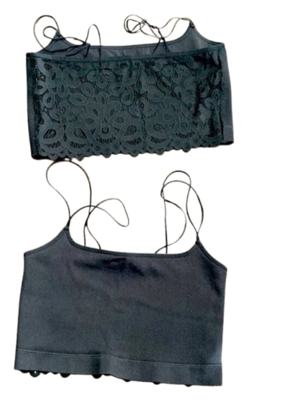 NWT Gilly Hicks Seamless Lace Back Crop Top/Bralette Black Size Small